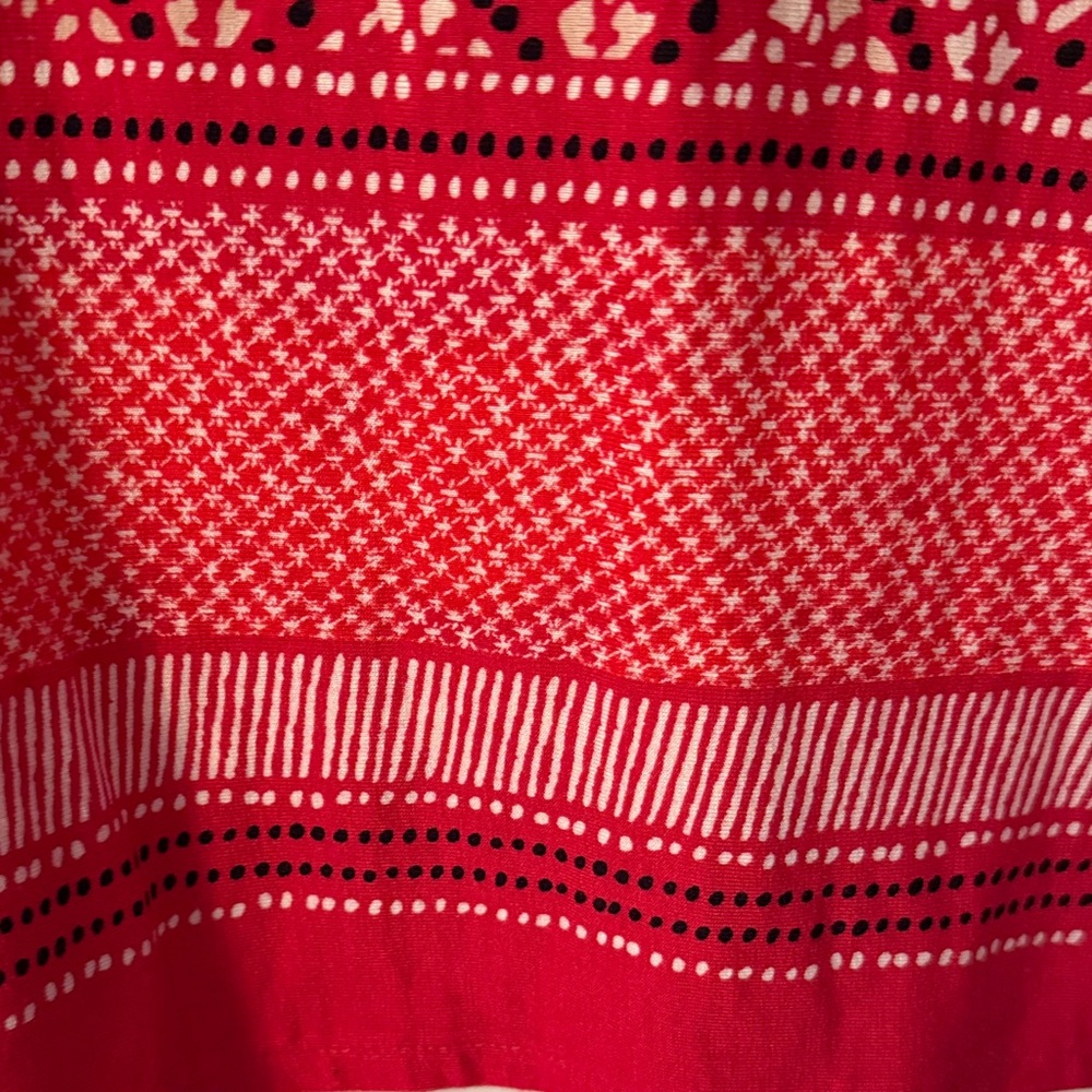 Chico's Red and White Patterned Maxi Skirt - Picture 4 of 4